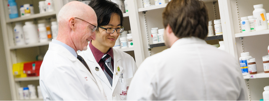 Dr. Hutchison working in lab